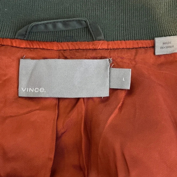 Vince Elongated Aviator Bomber Jacket in Artichoke - Size Large - Picture 8 of 10